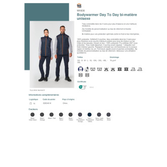 Bodywarmer Day To Day bimatière unisexe  WK606