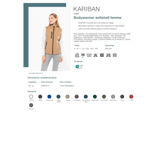 Bodywarmer softshell femme  K404