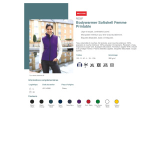 Bodywarmer Softshell Femme Printable  R232F