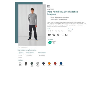 CGPUI12  Polo homme ID001 manches longues
