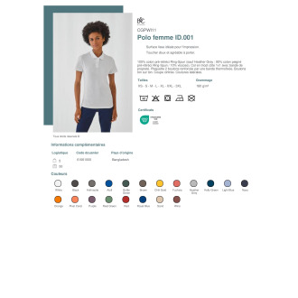CGPWI11  Polo femme ID001