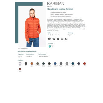 Doudoune légère femme  K6121