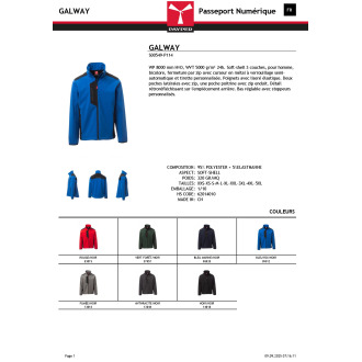 GALWAY  Softshell manches longues bicolore