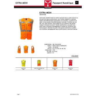 Gilet multi poches réfléchissant  EXTRA MESH