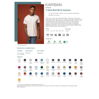 K3025IC  Tshirt Bio150 IC homme