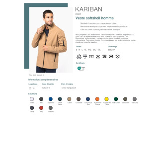 K401  Veste softshell homme