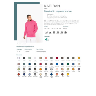 K476  Sweatshirt capuche homme