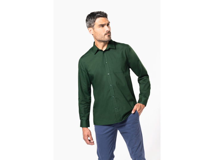 K545  Chemise popeline polycoton entretien facile homme