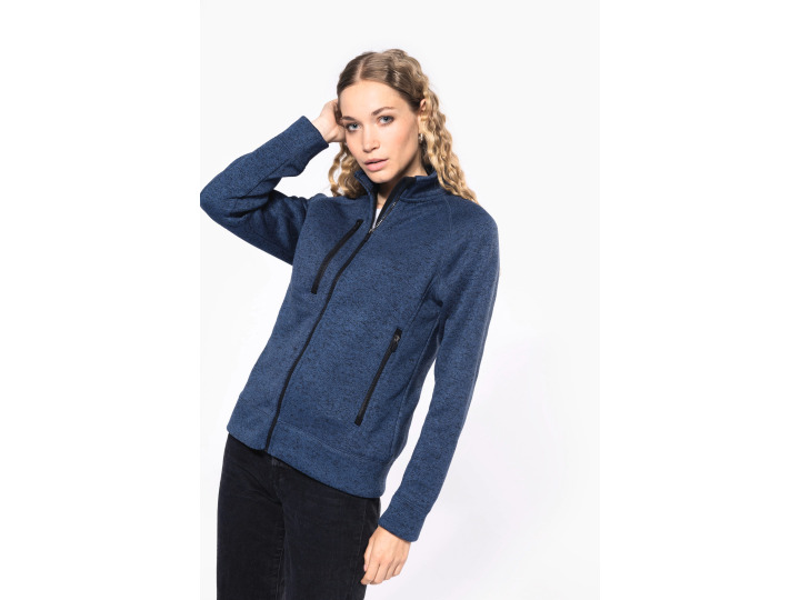 K9107  Veste zippée chinée femme