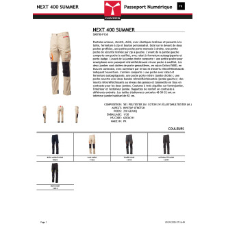 NEXT 400 SUMMER  Pantalon été multipoches