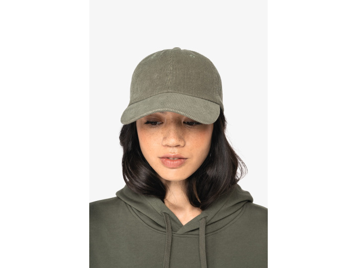 NS016  Casquette écoresponsable en velours côtelé 6 panneaux unisexe