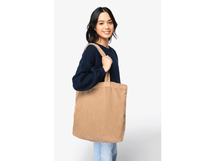 NS133  Sac écoresponsable délavé en velours côtelé