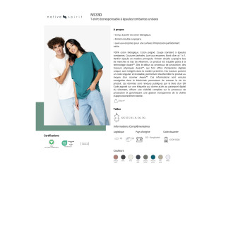 NS330  Tshirt écoresponsable à épaules tombantes unisexe
