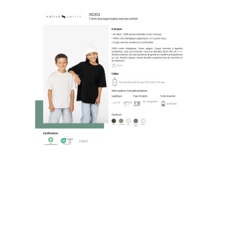 NS353  Tshirt écoresponsable oversize enfant