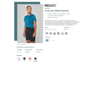PA4022  Crop top triblend femme
