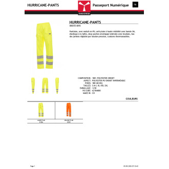 Pantalon de pluie réfléchissant  HURICANEPANTS