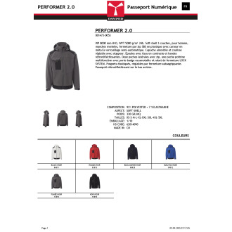 PERFORMER 20  Softshell capuche