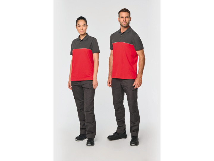 Polo bicolore écoresponsable manches courtes unisexe  WK210