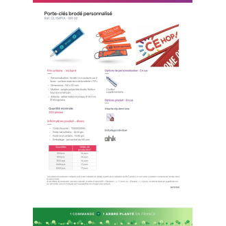 Porteclés textile brodé  OLYMPIA