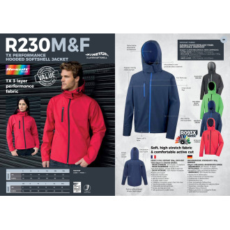 R230M  Veste Softshell Capuche Homme TX Performance
