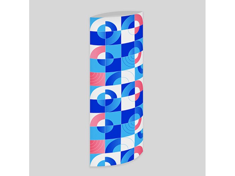 Totem carton elliptique