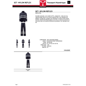 SET NYLON  Ensemble veste  pantalon imperméable