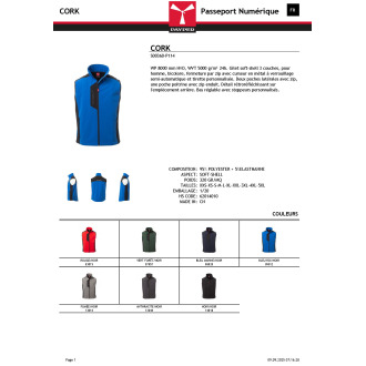 Softshell sans manche bicolore  CORK