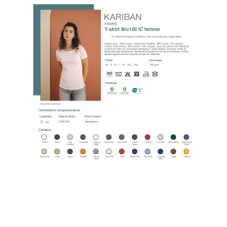 Tshirt Bio150 IC femme  K3026IC