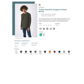 Tshirt manches longues homme E150  CGTU05T