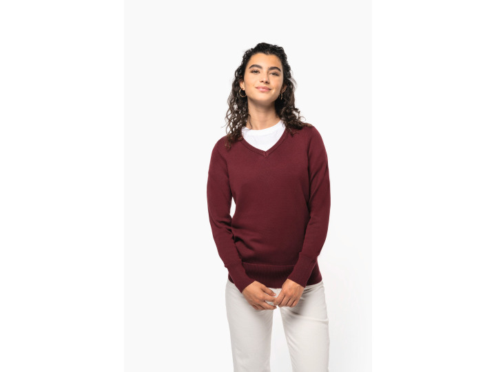 TTK966  Pull col V femme