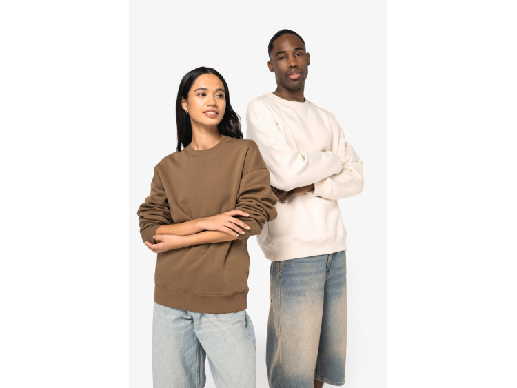 TTNS407 - Sweat-shirt &eacute;coresponsable &agrave; col rond oversize unisexe