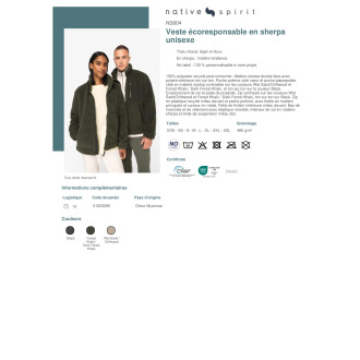TTNS604  Veste écoresponsable en sherpa unisexe
