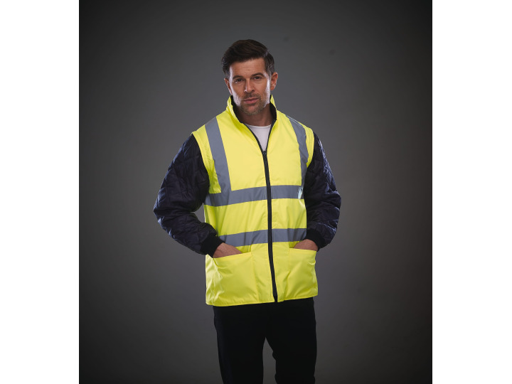 TTYHV008SL  Veste matelassée haute visibilité avec manches détachables