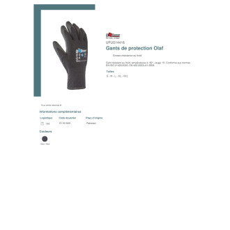 UPUG14416  Gants de protection Olaf