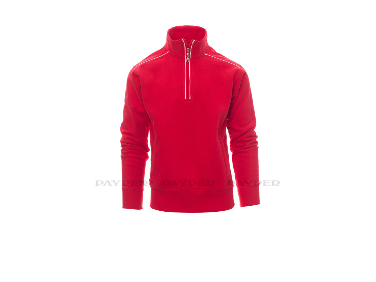 VANCOUVER - Sweat-shirt demi zip &eacute;clair m&eacute;tal