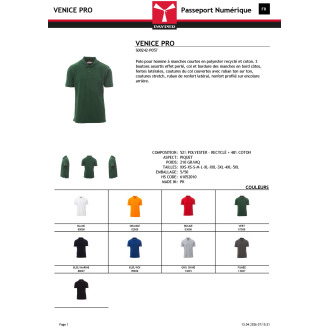 VENICE PRO  Polo manche courtes