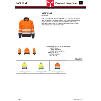 Veste de pluie bicolore réfléchissant  SAFE HI VI