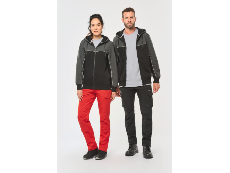Veste molleton bicolore zipp&eacute;e &agrave; capuche &eacute;coresponsable unisexe - WK410