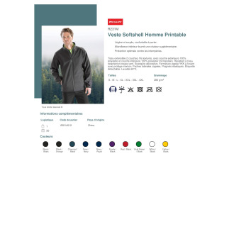 Veste Softshell Homme Printable  R231M