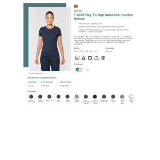 WK3021  Tshirt Day To Day manches courtes femme