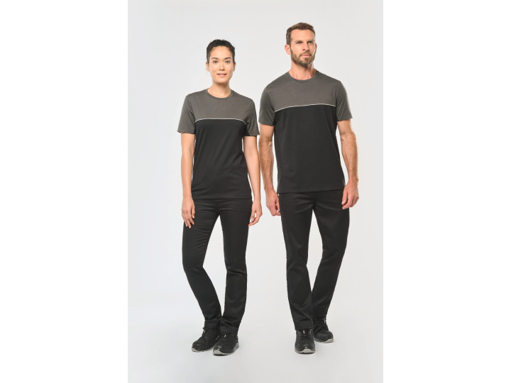 WK304  Tshirt bicolore écoresponsable manches courtes unisexe