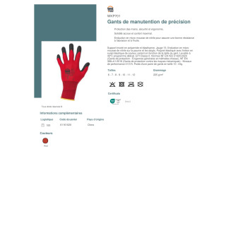 WKP701  Gants de manutention de précision