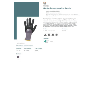 WKP702  Gants de manutention lourde