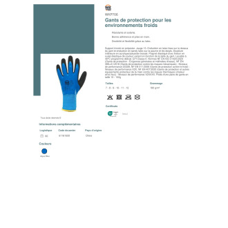 WKP706  Gants de protection pour les environnements froids