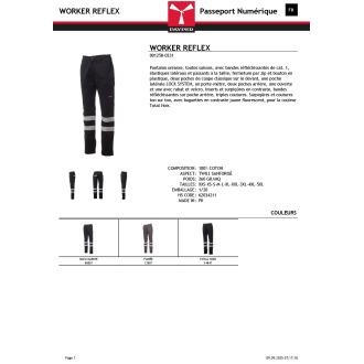 WORKER REFLEX  Pantalon réfléchissant